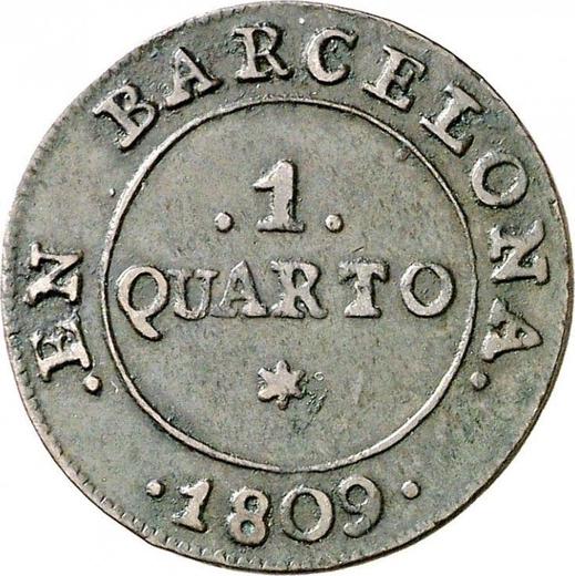 Реверс монеты - 1 куарто 1809 года - цена  монеты - Испания, Жозеф Бонапарт