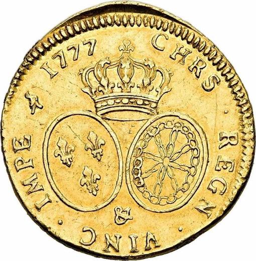 Reverse Double Louis d'Or 1777 & Aix-en-Provence - France, Louis XVI