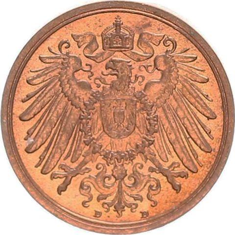 Reverso 2 Pfennige 1915 D "Tipo 1904-1916" - valor de la moneda  - Alemania, Imperio alemán