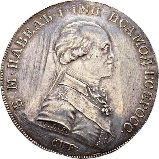 Anverso Prueba 1 rublo 1796 СПБ CLF "Con retrato del emperador Pablo I" Reacuñación - valor de la moneda de plata - Rusia, Pablo I