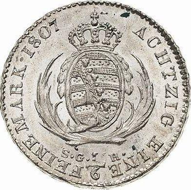 Реверс монеты - 1/6 талера 1807 года S.G.H. - цена серебряной монеты - Саксония, Фридрих Август I