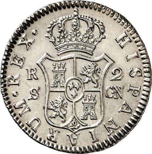 Реверс монеты - 2 реала 1808 года S CN - цена серебряной монеты - Испания, Карл IV