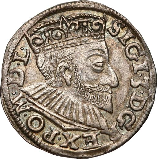Anverso Trojak (3 groszy) 1592 IF "Casa de moneda de Poznan" - valor de la moneda de plata - Polonia, Segismundo III