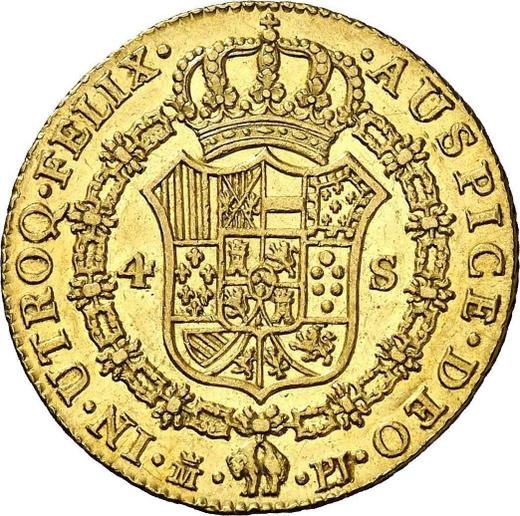 Rewers monety - 4 escudo 1774 M PJ - cena złotej monety - Hiszpania, Karol III