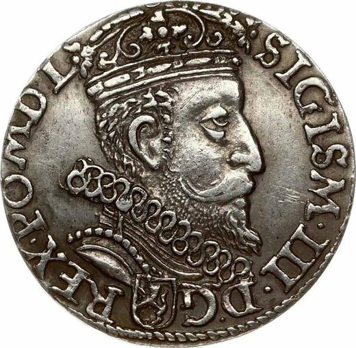 Anverso Trojak (3 groszy) 1602 K "Casa de moneda de Cracovia" - valor de la moneda de plata - Polonia, Segismundo III