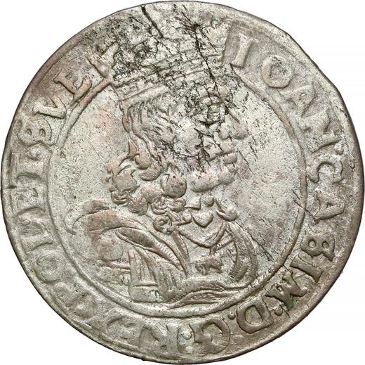 Аверс монеты - Шестак (6 грошей) 1663 года AC-PT "Портрет с обводкой" - цена серебряной монеты - Польша, Ян II Казимир