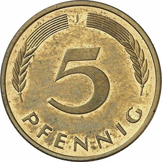 Аверс монеты - 5 пфеннигов 1992 года J - цена  монеты - Германия, ФРГ