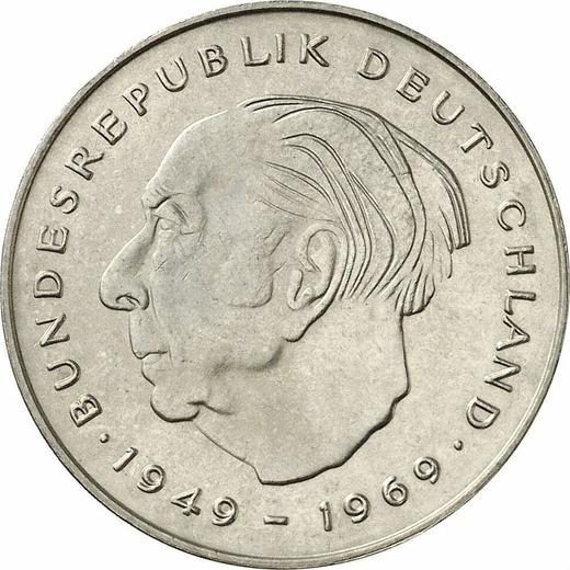Аверс монеты - 2 марки 1980 года G "Теодор Хойс" - цена  монеты - Германия, ФРГ