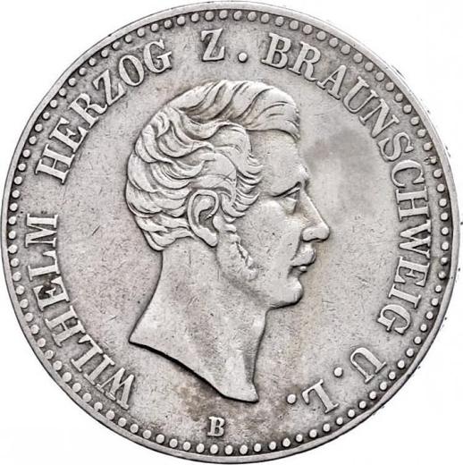 Аверс монеты - Талер 1851 года B - цена серебряной монеты - Брауншвейг-Вольфенбюттель, Вильгельм
