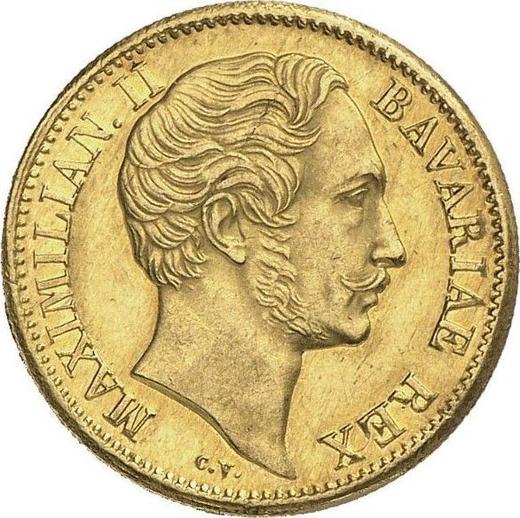 Awers monety - Dukat MDCCCLVI (1856) - cena złotej monety - Bawaria, Maksymilian II