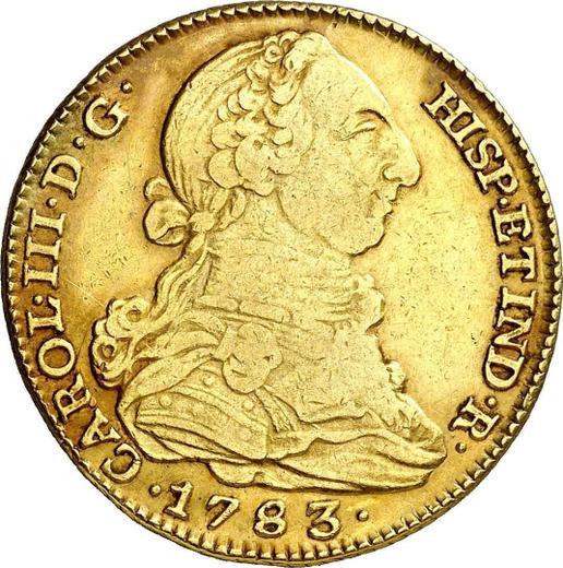 Avers 4 Escudos 1783 M JD - Goldmünze Wert - Spanien, Karl III