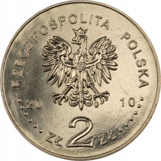 Аверс монеты - 2 злотых 2010 года MW UW "Польский август 1980 - Солидарность" - цена  монеты - Польша, III Республика после деноминации