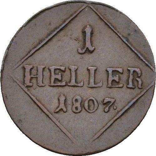 Rewers monety - 1 halerz 1807 - cena  monety - Bawaria, Maksymilian I