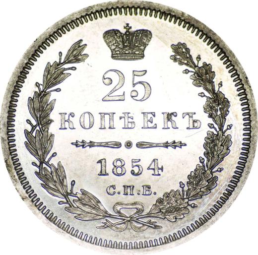 Rewers monety - 25 kopiejek 1854 СПБ HI "Orzeł 1850-1858" - cena srebrnej monety - Rosja, Mikołaj I