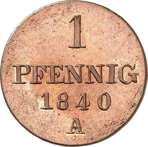 Реверс монеты - 1 пфенниг 1840 года A - цена  монеты - Ганновер, Эрнст Август