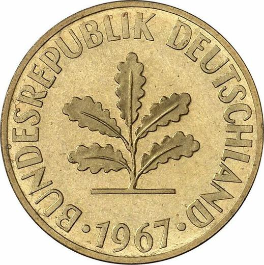 Reverso 10 Pfennige 1967 G - valor de la moneda  - Alemania, RFA
