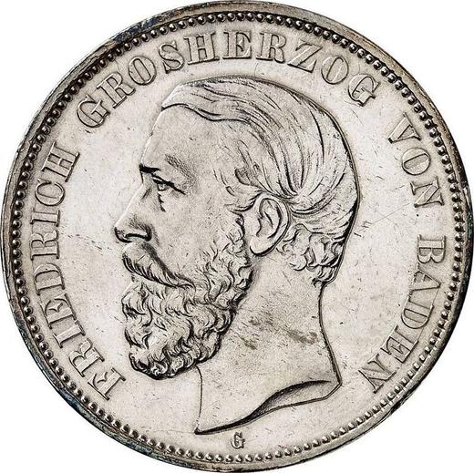 Anverso 5 marcos 1898 G "Baden" - valor de la moneda de plata - Alemania, Imperio alemán