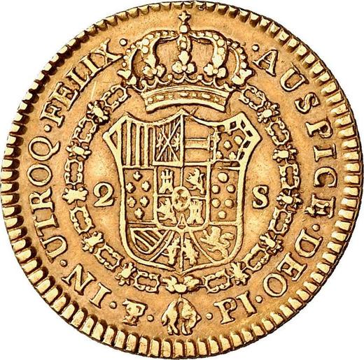Reverse 2 Escudos 1806 PTS PJ - Gold Coin Value - Bolivia, Charles IV