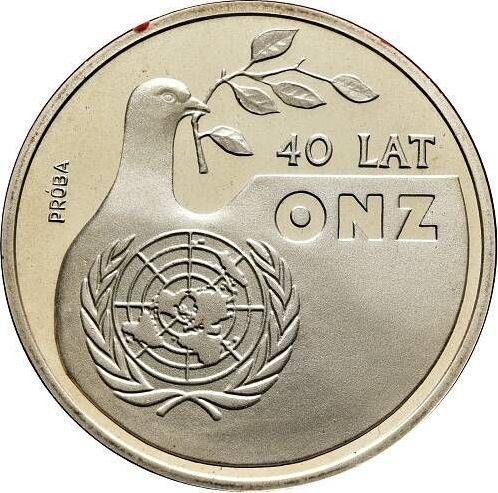 Reverso Pruebas 1000 eslotis 1985 MW "40 aniversario de la ONU" Plata - valor de la moneda de plata - Polonia, República Popular