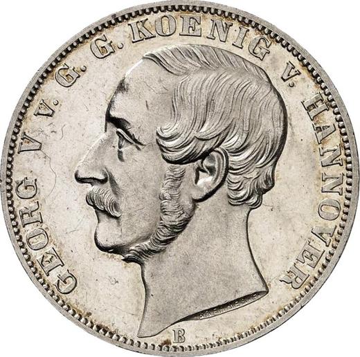 Аверс монеты - Талер 1865 года B "Святой день Фризии" - цена серебряной монеты - Ганновер, Георг V