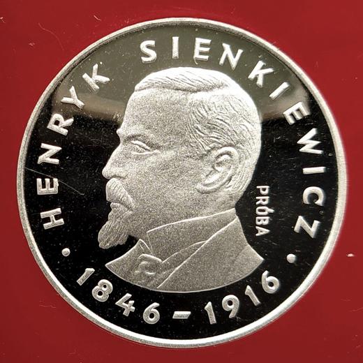 Аверс монеты - Пробные 100 злотых 1977 года MW "Генрик Сенкевич" Серебро - цена серебряной монеты - Польша, Народная Республика