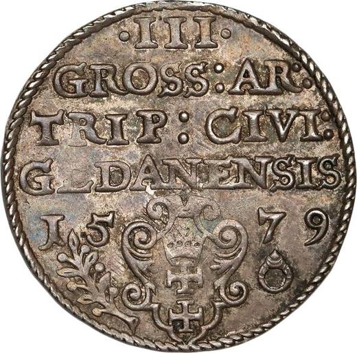 Rewers monety - Trojak 1579 "Gdańsk" - cena srebrnej monety - Polska, Stefan Batory