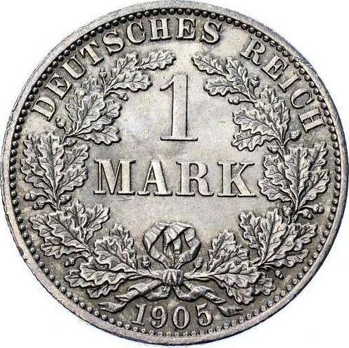 Аверс монеты - 1 марка 1905 года A "Тип 1891-1916" - цена серебряной монеты - Германия, Германская Империя