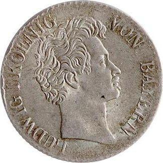 Awers monety - 6 krajcarów 1832 - cena srebrnej monety - Bawaria, Ludwik I