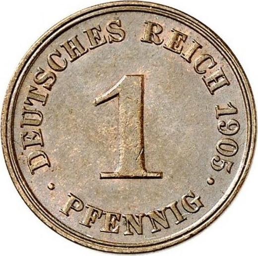 Anverso 1 Pfennig 1905 J "Tipo 1890-1916" - valor de la moneda  - Alemania, Imperio alemán
