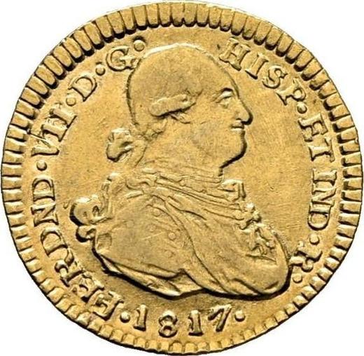 Аверс монеты - 1 эскудо 1817 года P FM - цена золотой монеты - Колумбия, Фердинанд VII