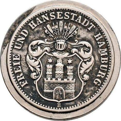 Obverse 10 Mark 1874 B "Hamburg" One-sided strike -  Coin Value - Germany, German Empire