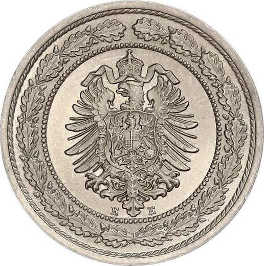 Reverso 20 Pfennige 1887 E "Tipo 1887-1888" - valor de la moneda  - Alemania, Imperio alemán