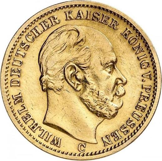 Anverso 20 marcos 1877 C "Prusia" - valor de la moneda de oro - Alemania, Imperio alemán