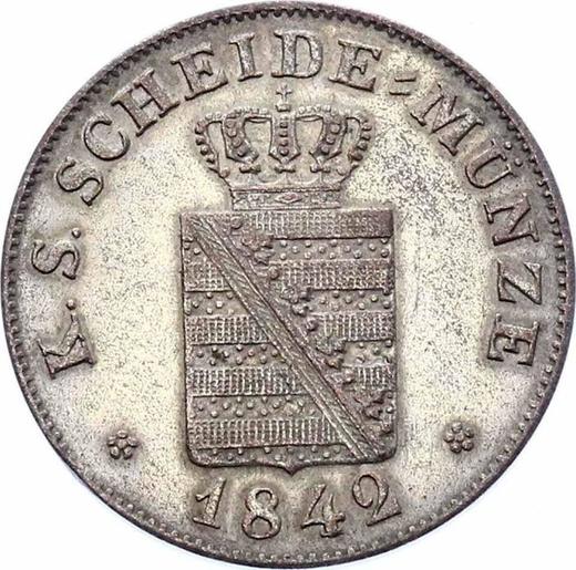 Аверс монеты - 2 новых гроша 1842 года G - цена серебряной монеты - Саксония-Альбертина, Фридрих Август II