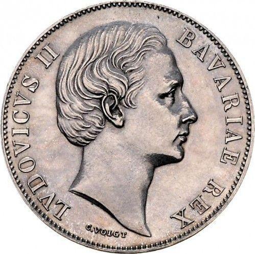 Anverso Tálero 1870 "Madonna" - valor de la moneda de plata - Baviera, Luis II