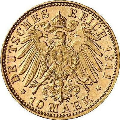 Rewers monety - 10 marek 1911 D "Bawaria" - cena złotej monety - Niemcy, Cesarstwo Niemieckie