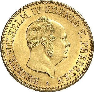 Аверс монеты - Фридрихсдор 1855 года A - цена золотой монеты - Пруссия, Фридрих Вильгельм IV