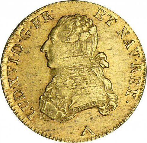 Аверс монеты - Двойной луидор 1782 года W Лилль - цена золотой монеты - Франция, Людовик XVI