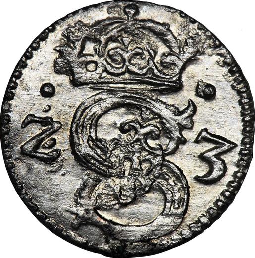 Аверс монеты - Денарий 1623 года "Лобженицкий монетный двор" - цена серебряной монеты - Польша, Сигизмунд III Ваза