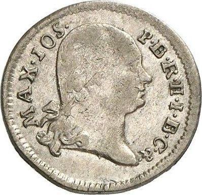 Аверс монеты - 1 крейцер 1801 года - цена серебряной монеты - Бавария, Максимилиан I