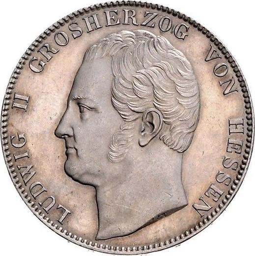Awers monety - Dwutalar 1844 - cena srebrnej monety - Hesja-Darmstadt, Ludwik II