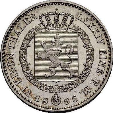 Реверс монеты - 1/6 талера 1856 года C.P. - цена серебряной монеты - Гессен-Кассель, Фридрих Вильгельм I