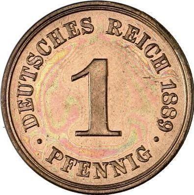 Аверс монеты - 1 пфенниг 1889 года A "Тип 1873-1889" - цена  монеты - Германия, Германская Империя