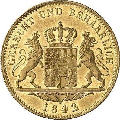 Rewers monety - Dukat 1842 - cena złotej monety - Bawaria, Ludwik I