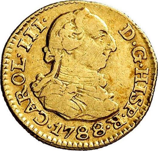 Awers monety - 1/2 escudo 1788 M DV - cena złotej monety - Hiszpania, Karol III