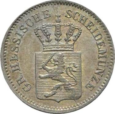 Anverso 1 Kreuzer 1860 - valor de la moneda de plata - Hesse-Darmstadt, Luis III