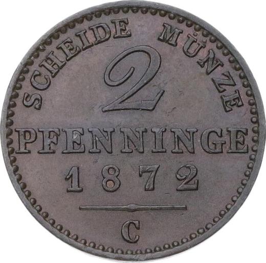 Реверс монеты - 2 пфеннига 1872 года C - цена  монеты - Пруссия, Вильгельм I