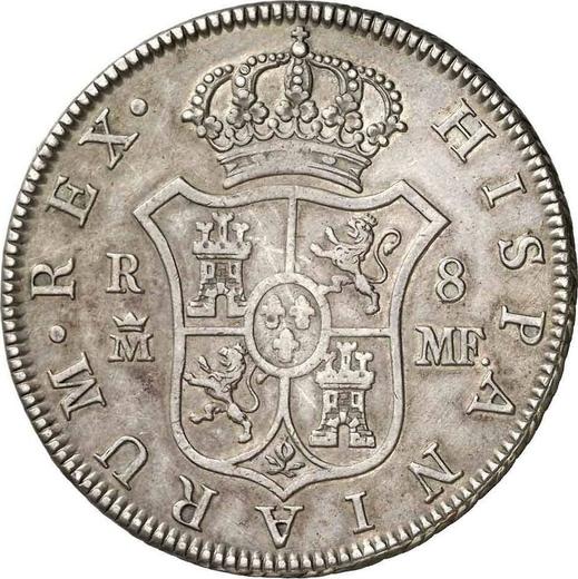 Реверс монеты - 8 реалов 1789 года M MF - цена серебряной монеты - Испания, Карл IV
