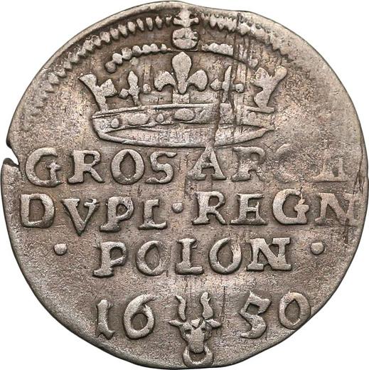 Rewers monety - Dwugrosz 1650 "Typ 1650-1654" - cena srebrnej monety - Polska, Jan II Kazimierz