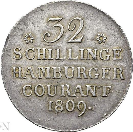 Реверс монеты - 32 шиллинга 1809 года C.A.I.G. - цена  монеты - Гамбург, Вольный город